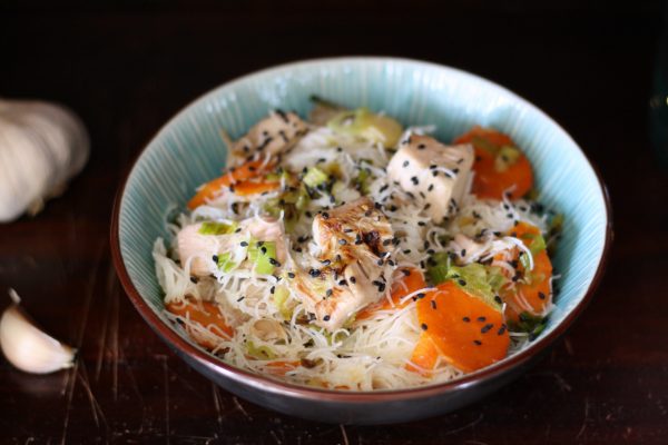 Fideos de arroz con Jackfruit