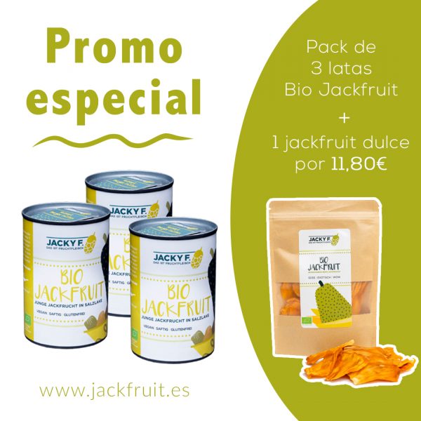 3 latas bio jackfruit más jackfruit dulce seca