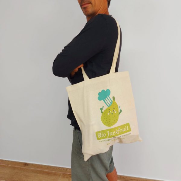 hombre con imagen bolsa de tela jackfruit