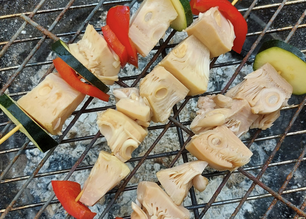 pinchos de barbacoa jackfruit