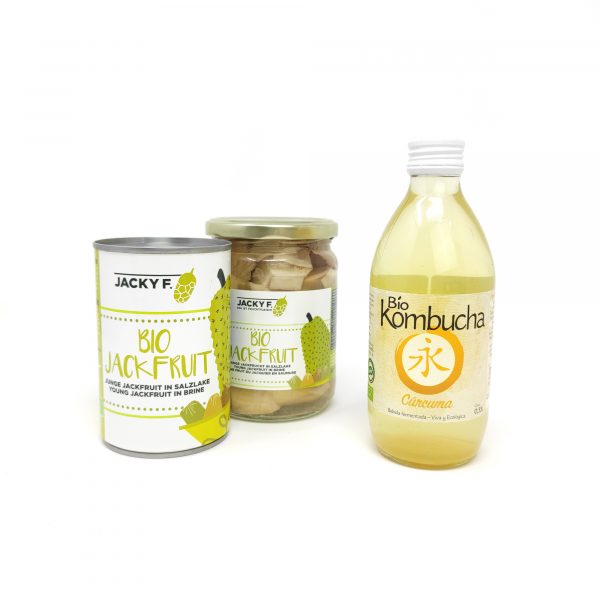 Set Lata y Bote Bio Jackfruit + REGALO Bio Kombucha 0,33l cúrcuma