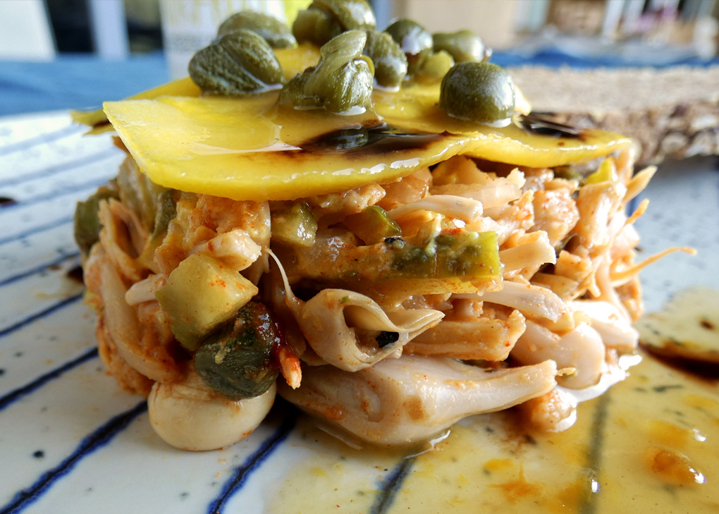 tartar vegano jackfruit y mango